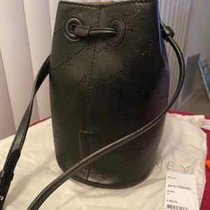 Black Stella McCartney bucket bag